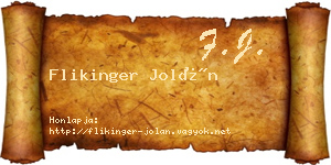 Flikinger Jolán névjegykártya